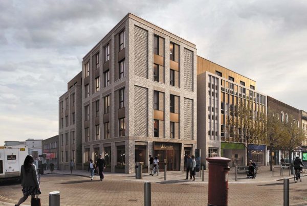 Exterior view of High Street Southampton modular student accommodation by Stelling Properties