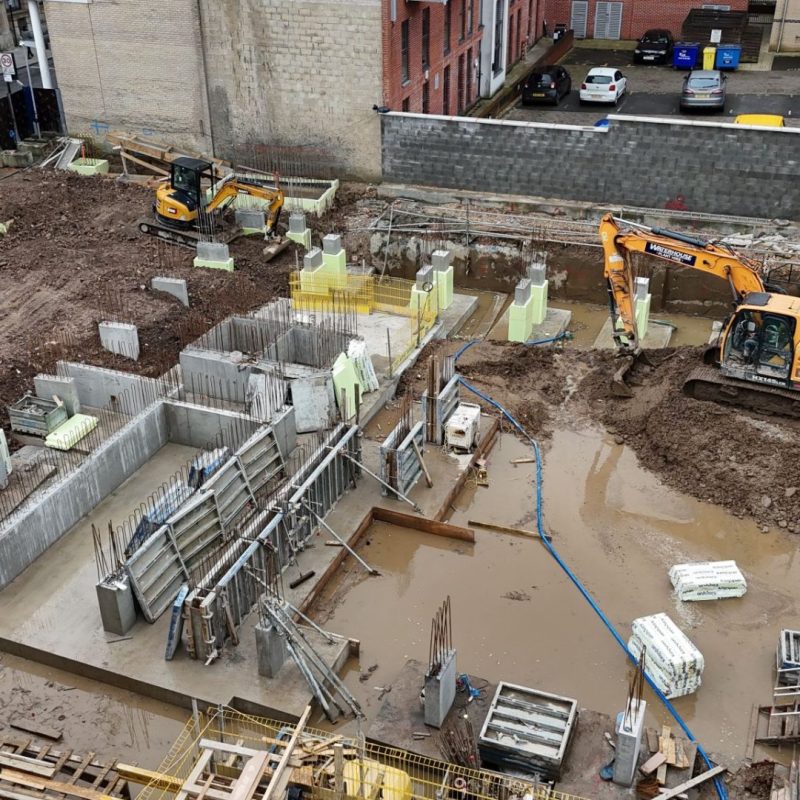 groundworks to a PBSA modular construction site in Southampton